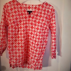 Talbots size small multi color red orange shirt